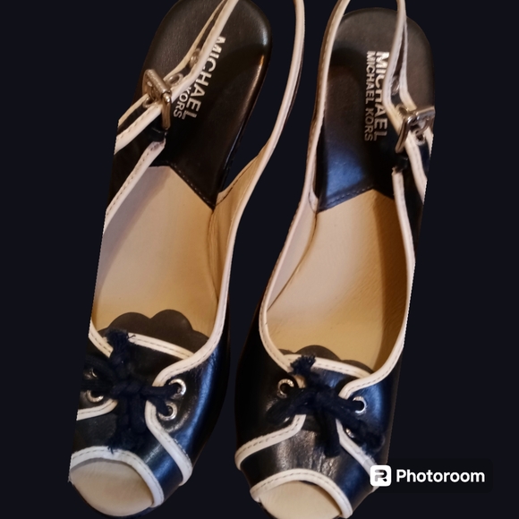 Michael Kors Black and White Slingbacks - Picture 5 of 6